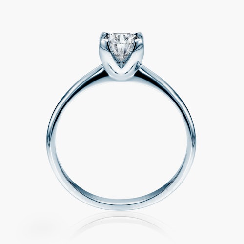 Pierścionek zaręczynowy SAVICKI: białe złoto, biały szafir